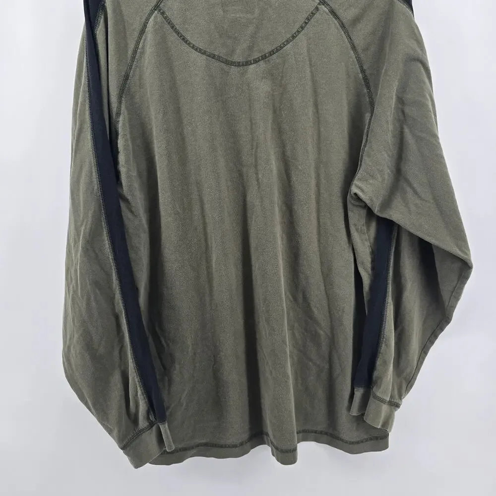 Vintage Nike Shirt‎ Mens L Green Center Swoosh Logo Y2K Long Sleeve Athletic